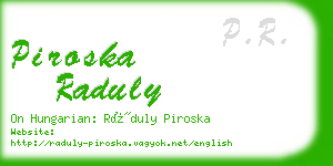 piroska raduly business card